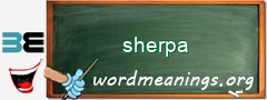 WordMeaning blackboard for sherpa